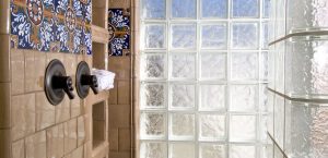 Luxury Home Shower with block windows